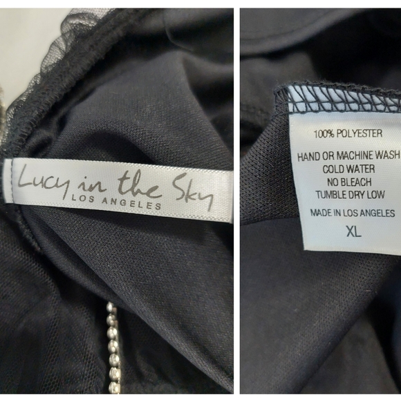 Lucy In The Sky Black Sukie Mesh Ruffled Mini Dress - Picture 12 of 13